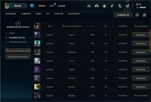 Conta Ouro 1 com 25 Champs e 4 Skins + 8 Fragmentos - League of Legends LOL