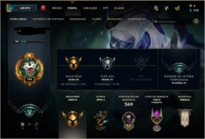 Conta lvl 188 Ouro 3 ex Plat 4 - League of Legends LOL
