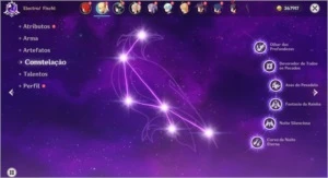 Conta Genshin Impact com 4 personagens 5 estrelas.