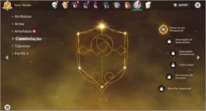 Conta Genshin Impact com 4 personagens 5 estrelas.