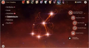 Conta Genshin Impact com 4 personagens 5 estrelas.