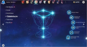 Conta Genshin Impact com 4 personagens 5 estrelas.