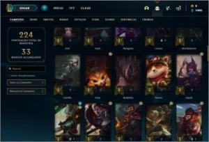 Conta diamante 4 com 69 champs e 27 skins - League of Legends LOL