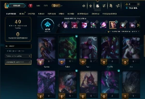 Platina 1 com 30 Champs e 3 Skins - League of Legends LOL