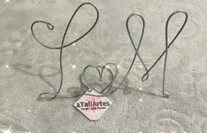 Topo de Bolo de Casamento em arame - Artesanato e Personalizados