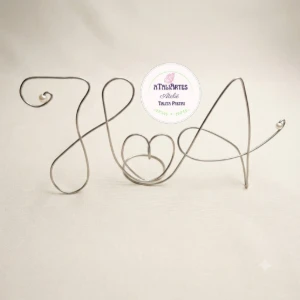 Topo de Bolo de Casamento em arame - Artesanato e Personalizados