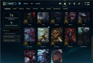 Conta Ferro 2 com 23 Champs e 16 Skins + 1400 RP - League of Legends LOL