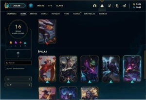 Conta Ferro 2 com 23 Champs e 16 Skins + 1400 RP - League of Legends LOL