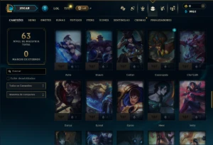 Ouro 4 com 75 Champs e 5 Skins - League of Legends LOL
