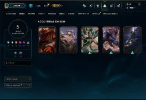 Ouro 4 com 75 Champs e 5 Skins - League of Legends LOL