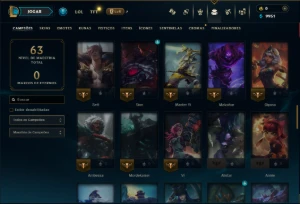Ouro 4 com 75 Champs e 5 Skins - League of Legends LOL