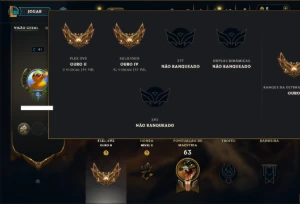 Ouro 4 com 75 Champs e 5 Skins