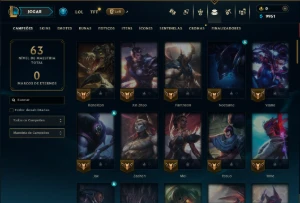 Ouro 4 com 75 Champs e 5 Skins - League of Legends LOL