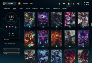 Conta bronze 2 com TODOS os champs e 149 Skins + 3500 RP - League of Legends LOL