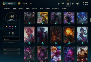 Conta bronze 2 com TODOS os champs e 149 Skins + 3500 RP - League of Legends LOL