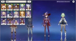 Conta AR 33 5* Klee, Qiqi, Mona, Skyward Harp, C1 Sucrose - Genshin Impact
