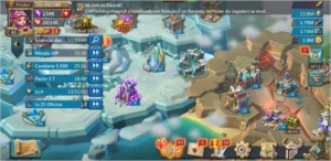 Lords Mobile 100m muitos rss, tropas, acc, gemas