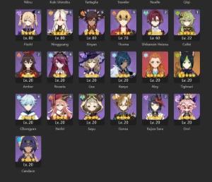 Conta END GAME~ AR 60~ 40 Tier 5 ~ 9 perso com Bis - Genshin - Genshin Impact
