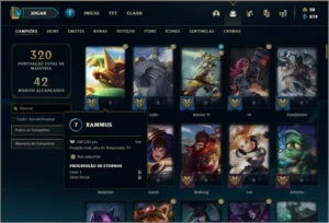 Conta ouro 4 com 121 skins e 125 champs (MAIN JG / TOP) - League of Legends LOL