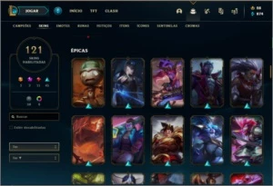 Conta ouro 4 com 121 skins e 125 champs (MAIN JG / TOP) - League of Legends LOL
