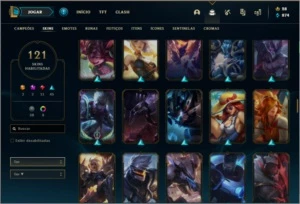 Conta ouro 4 com 121 skins e 125 champs (MAIN JG / TOP) - League of Legends LOL