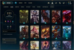 Conta ouro 4 com 121 skins e 125 champs (MAIN JG / TOP) - League of Legends LOL