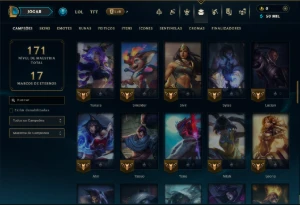 Platina 4 com 70 Champs e 8 Skins - League of Legends LOL