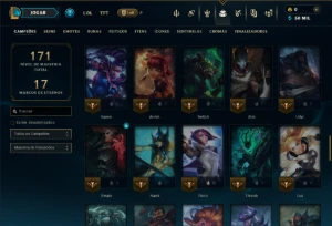 Platina 4 com 70 Champs e 8 Skins - League of Legends LOL
