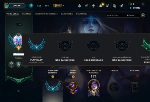 Platina 4 com 70 Champs e 8 Skins