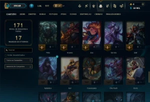 Platina 4 com 70 Champs e 8 Skins - League of Legends LOL