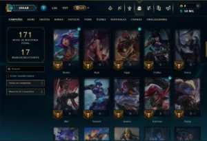 Platina 4 com 70 Champs e 8 Skins - League of Legends LOL