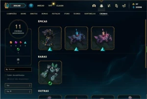 Conta ouro 2 com TODOS os champs e 131 Skins + 2 Prestigios - League of Legends LOL