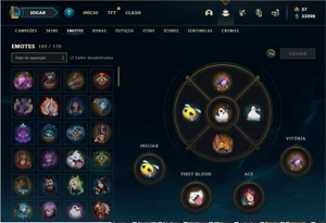 Conta ouro 2 com TODOS os champs e 131 Skins + 2 Prestigios - League of Legends LOL