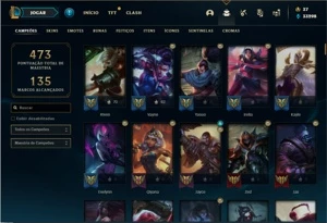 Conta ouro 2 com TODOS os champs e 131 Skins + 2 Prestigios - League of Legends LOL