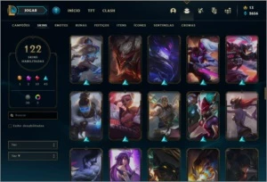 Conta prata 3 com 122 skins e 86 champs - League of Legends LOL