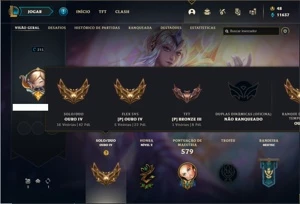 Conta ouro 4 com TODOS os champs e 581 Skins + 8 Prestigios - League of Legends LOL