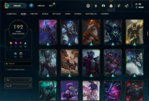 Conta Unranked com 150 Champs e 192 Skins ( MAIN TOP / JG ) - League of Legends LOL