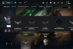 Conta Unranked com 150 Champs e 192 Skins ( MAIN TOP / JG ) - League of Legends LOL
