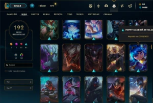 Conta Unranked com 150 Champs e 192 Skins ( MAIN TOP / JG ) - League of Legends LOL