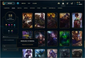 Conta prata 1 com TODOS os champs e 58 skins - League of Legends LOL