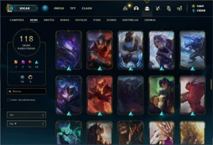 Conta Unranked com 100 Champs e 119 Skins - League of Legends LOL