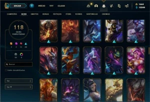 Conta Unranked com 100 Champs e 119 Skins - League of Legends LOL