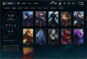 Conta Unranked com 100 Champs e 119 Skins - League of Legends LOL
