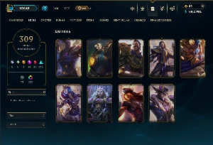 Esmeralda 4 com TODOS os Champs e 309 Skins +14 Miticas - League of Legends LOL