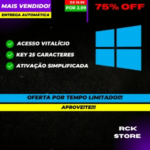 Licença Vitalícia Windows 10 Pro - Softwares e Licenças