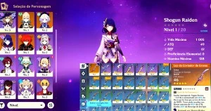 ✨Genshin Impact conta Raiden+arma+Diluc+Jean+QIQI AR10✨