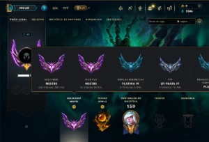 Mestre com 110 Champs e 11 Skins ( 187 PDL ) - League of Legends LOL