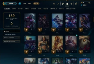 Mestre com 110 Champs e 11 Skins ( 187 PDL ) - League of Legends LOL