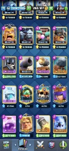 Promoçao, conta quase 53, quase todas cartas no 14 - Clash Royale