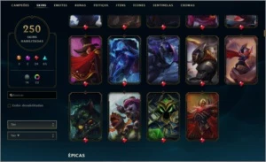 Conta LOL 250 skins - Todos Campeões - League of Legends